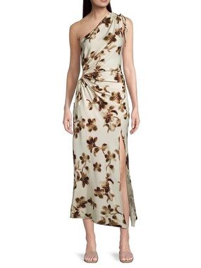 Bec + Bridge Pauline Asymmetrical Cutout Hibiscus Floral Cream Dress Size 4